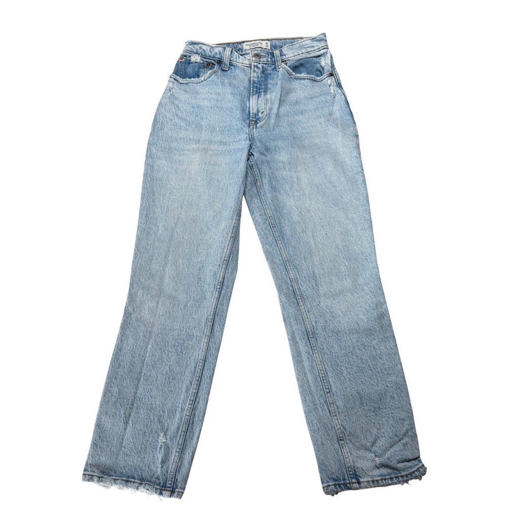 ABERCROMBIE & FITCH Jeans Light Wash 90s Straight Curve Love Women's 26/2XS Good
